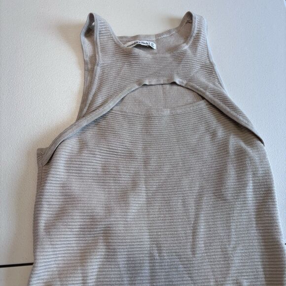 Abercrombie Fitch Knit Ribbed Sleeveless Mini Sweater Dress Chest Cutout Size ST - Picture 6 of 14